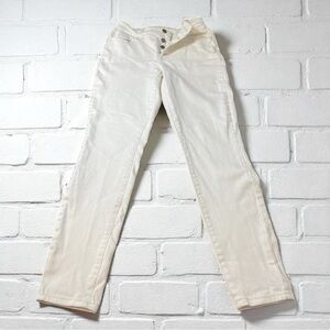 Maunces size 6 White High Rise Skinny Jeans Womens Stretch Denim Button Fly NWT‌
